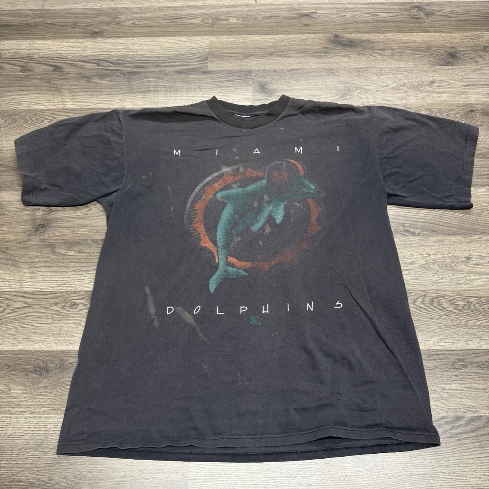 Vintage 90s Starter Miami Dolphins Shirt Size M Single Stitch Worn